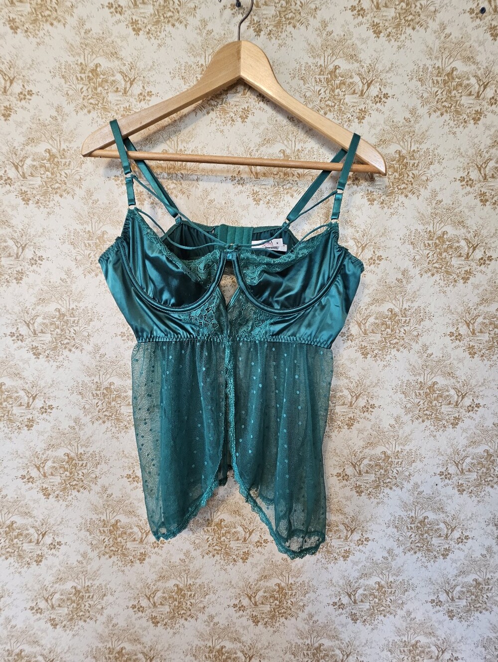 Roma Emerald Green Babydoll Lingerie Top